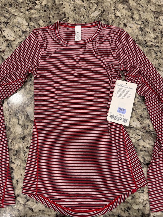 lululemon athletica Tops - lululemon athletica Hold Tight Long Sleeve - Red, White, Black Stripe